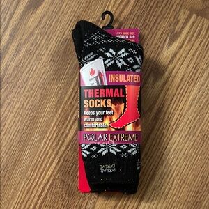 Polar Extreme Black and Red Thermal Socks
